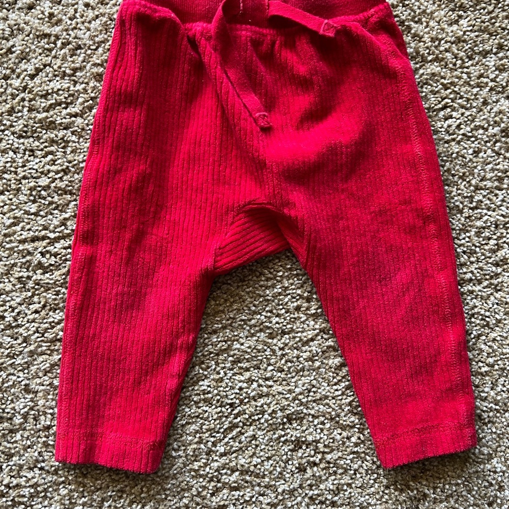 Hanna Andersson Red Ribbed Baby Pants